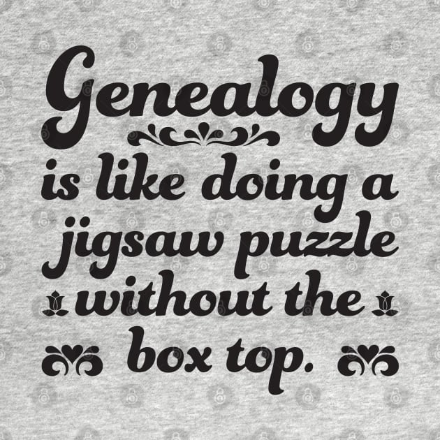 Funny Genealogy Quote Genealogy Is Like Doing A Jigsaw Puzzle Without The Box Top by DPattonPD